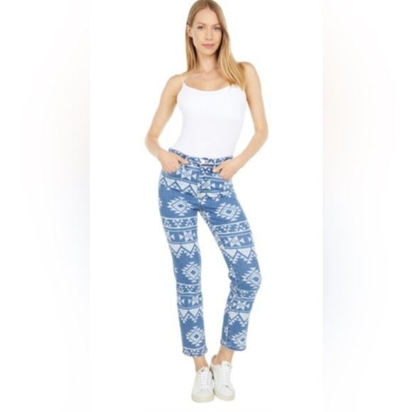 Blank NYC Free People The High Road Madison Crop Geometric Aztec Jeans‎ size 28 - Picture 4 of 7